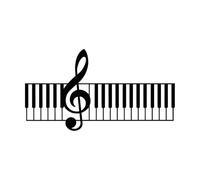 Stickers muraux en vinyle une note de musique et un clavier de piano sur un 54.4x99.5cm Auto-adhésif Noir