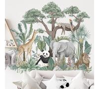 Stickers Muraux Enfant - Décoration Chambre Bébé - Stickers Muraux Enfant - Sticker Mural Animaux D'afrique - Sticker Mural Géant Jungle - 74*65cm