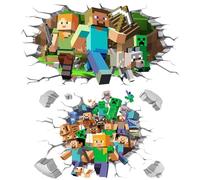 Stickers Muraux Enfants,2pcs Mine-Craft Autocollants Muraux,Anime Stickers Muraux, Creeper Décoration Amovible Bricolage Décalque, Muraux Personnalisé Stickers, pour Decal Enfants Chambre Bébé