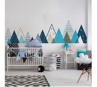 Ambiance Stickers Muraux Enfants Décoration Chambre Bébé - Autocollant Sticker Mural Adhesif Géant Montagnes Scandinaves Tipika - H60 x L100 cm