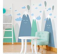 Stickers muraux Enfants - Décoration Chambre bébé - Autocollant Sticker Mural géant Enfant Montagnes scandinaves Asuka - 40x60cm