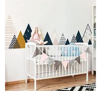 Stickers muraux Enfants - Décoration Chambre bébé - Autocollant Sticker Mural géant Enfant Montagnes scandinaves VENKA - 90x155cm