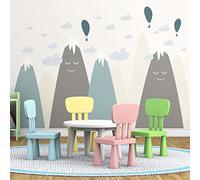 Stickers muraux Enfants - Décoration Chambre bébé - Autocollant Sticker Mural géant Enfant Montagnes scandinaves AYAKA - 80x120cm