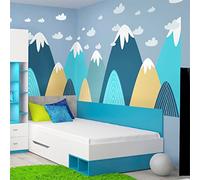 Stickers muraux Enfants - Décoration Chambre bébé - Autocollant Sticker Mural géant Enfant Montagnes scandinaves Annika - 50x75cm