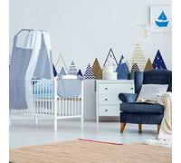 Stickers muraux Enfants - Décoration Chambre bébé - Autocollant Sticker Mural géant Enfant Montagnes scandinaves RIMKA - 90x155cm