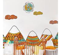 Stickers muraux Enfants - Décoration Chambre bébé - Autocollant Sticker Mural géant Enfant Montagnes scandinaves Ashoka - 60x90cm