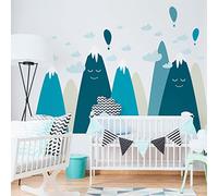 Stickers muraux Enfants - Décoration Chambre bébé - Autocollant Sticker Mural géant Enfant Montagnes scandinaves AMAKA - 50x75cm