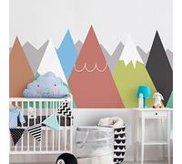 Stickers muraux Enfants - Décoration Chambre bébé - Autocollant Sticker Mural géant Enfant Montagnes scandinaves Danika - 50x75cm
