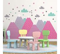 Stickers muraux Enfants - Décoration Chambre bébé - Autocollant Sticker Mural géant Enfant Montagnes scandinaves UNIKA - 50x75cm