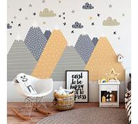 Stickers muraux Enfants - Décoration Chambre bébé - Autocollant Sticker Mural géant Enfant Montagnes scandinaves JIKA - 90x135cm
