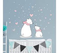 Stickers muraux enfants - Decoration chambre bébé - Sticker mural chambre enfant - Autocollant mural oursons en famille - H90 x L60 cm