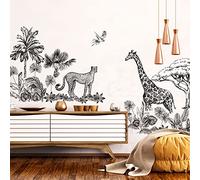 Stickers muraux enfants - Decoration chambre bébé - Stickers muraux enfant - Sticker mural Animaux de la Savane - Autocollant mural géant Animaux - H135 x L120 cm