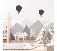 Stickers muraux enfants - Decoration chambre bébé - Stickers muraux enfant - Sticker mural scandinave - Autocollant mural géant montagnes scandinaves Bergen - H80 x L105 cm