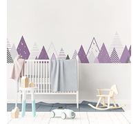 Stickers muraux enfants - Decoration chambre bébé - Stickers muraux enfant - Sticker mural scandinave - Autocollant mural géant montagnes scandinaves Poupika - H60 x L100 cm
