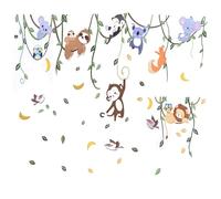 Stickers Muraux Enfants, Motif Animaux de La Forêt tt Arbres, 150x 130 cm, Imperméables, Peuvent Être Utilisés Sur Les Murs, Fenêtres, Carrelages, Meubles, Miroirs, RéfrigéRateurs, etc