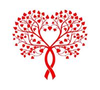 Stickers muraux et muraux en vinyle Arbre Amour Naturel Romance Cœur Abstrait 72x76.8cm Peinture murale artistique Rouge