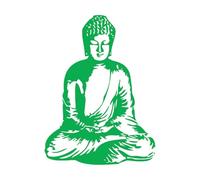 Stickers muraux et muraux en vinyle Bouddha Bouddhisme Religion Style bouddhique 68x92cm Amovible sans laisser de colle Vert