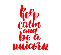 Stickers muraux et muraux en vinyle Calligraphie au pinceau « Keep Calm, Be a Unicorn » 40x50.9cm Stickers pour vitres Rouge