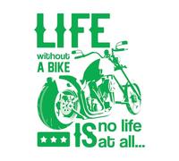 Stickers muraux et muraux en vinyle Citations de motards : La vie sans moto n'est pas une vie. Accueil 51x61.8cm Culture du tatouage Vert