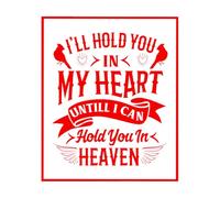 Stickers muraux et muraux en vinyle Citations pour commémorer Noël : Je te garderai dans mon cœur, souviens-toi de Noël au paradis 65.6x78.9cm Stickers pour vitres Rouge