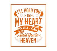 Stickers muraux et muraux en vinyle Citations pour commémorer Noël : Je te garderai dans mon cœur, souviens-toi de Noël au paradis 49.2x59.2cm Décoration de carrosserie Orange