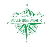 Stickers muraux et muraux en vinyle Des aventures en camping-car vous attendent ! Idées de camping-car pour le plein air 54x54.9cm Personnalisation Vert