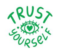 Stickers muraux et muraux en vinyle Fais-toi confiance (phrase dessinée à la main en lettrage gribouillé) 54.6x58.5cm Stickers pour vitres Vert