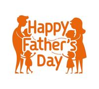 Stickers muraux et muraux en vinyle Je t'aime beaucoup, famille calligraphiée 51x64.7cm Décoration de carrosserie Orange