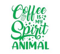 Stickers muraux et muraux en vinyle Le café est mon animal totem typographie lettrage café 49.2x58.2cm N'abîme pas le mur Vert