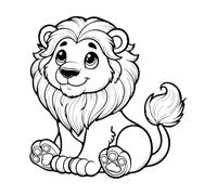 Stickers muraux et muraux en vinyle Livres de coloriage pour enfants Kawaii Lion 16 72x74.2cm Décoration de magasin Noir