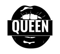 Stickers muraux et muraux en vinyle Logo Queen sex appeal Lips Girls 36x37.6cm Personnalisation personnalisée Noir