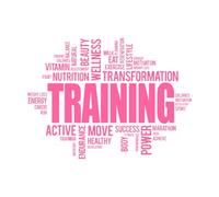 Stickers muraux et muraux en vinyle Nuage de mots pour centre de fitness, entraînement, sport, club d'exercice, studio de motivation 68x92.4cm Plusieurs tailles disponibles Rose