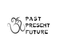 Stickers muraux et muraux en vinyle Om Éléphant Bouddha indien Passé Présent Futur 50.4x121.4cm Installation facile Noir