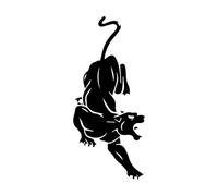 Stickers muraux et muraux en vinyle Prédateur Animal sauvage Pantera Chasseur Gros chat 28x63.9cm Décoration artistique Noir