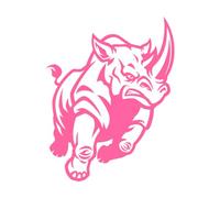 Stickers muraux et muraux en vinyle Rhinocéros Rhino Animal tribal 51x65.2cm Multicolore Rose