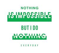 Stickers muraux et muraux en vinyle slogan de mode graphique « rien n'est impossible » 42x46.9cm Stickers pour vitres Vert
