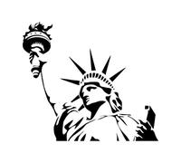 Stickers muraux et muraux en vinyle Statue de la Liberté, États-Unis, Femme, Statue de la Liberté 34x38.5cm Multicolore Noir