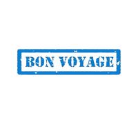 Stickers muraux et muraux en vinyle timbre bon voyage 33x132cm N'abîme pas le mur Bleu
