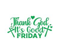 Stickers muraux et muraux en vinyle Vendredi saint chrétien. Dieu merci, c'est le Vendredi saint. 34x68.8cm Plusieurs tailles disponibles Vert