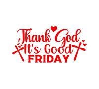 Stickers muraux et muraux en vinyle Vendredi saint chrétien. Dieu merci, c'est le Vendredi saint. 54.4x110.1cm Ne se décolle pas Rouge