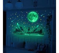Stickers muraux et plafonds 3D phosphorescents en forme d'étoile et de lune pour chambre d'enfant et chambre à coucher, pour améliorer l'environnement du sommeil avec une lueur douce