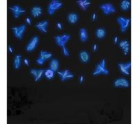 Stickers Muraux Feuille De Colibri Bleu Stickers Muraux DIY Enfants Etoiles Phosphorescentes Plafond Etoile Fluorescente Chambre Enfant Adulte pour Salon Chambre Cadeau