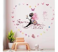 Stickers Muraux - Fille - Papillon - Décoration Chambre - Vinyle Écologique - 50x70cm