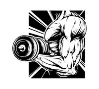 Stickers muraux Fitness Motivation Musculation Sports Art Murals Vinyle Amovible Salle d'exercice-S-28x30cm-Black