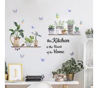 Stickers Muraux Fleu Herbe Cuisine Stickers Mural Cuisine La Cuisine Est Le C?Ur De La Maison Décapage Autocollants Muraux Cuisine Pour Maison Cuisine Salle À Manger Salon Bar