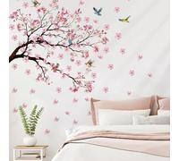 Stickers Muraux Fleurs de Pêche et Oiseaux Utilisé pour Décorer Salon Décoration Chambre Deco Chambre ado Fille Chambres pour Enfants Décoration de Stickers Fleurs(87.2 x 78CM)