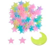 Stickers Muraux Fluorescents Les Étoiles Brillantes Brillent Noir 100 Pcs Décoration Autocollant Étoile 3D Sticker Mural Étoile Chambre Plafond Commutateur Autocollant Étoiles Lumineuses (Coloré)