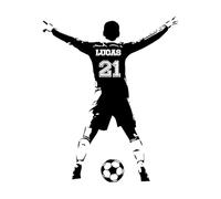 Stickers Muraux Football Sports Bébé Garçon Fille 36x44.5cm Personnalisation Personnalisée Petit Noir