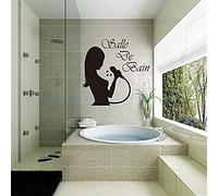 Stickers Muraux Français Salle De Bains Vinyle Stickers Muraux Muraux Stickers Muraux Décoration De La Maison Mur Art Papier Peint Salle De Bains Douche Porte Décoration 55X63 Cm