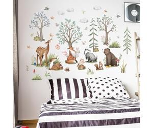 Stickers muraux géants avec animaux 3D réalistes, parfaits pour les chambres d'enfants et les aires de jeux, matériau PVC, et à enlever (M14694-30 x 90 cm x 3 pièces)